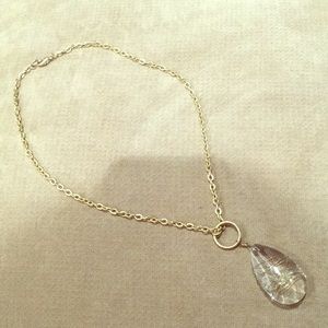 ❤️Gold color crystal drop necklace
